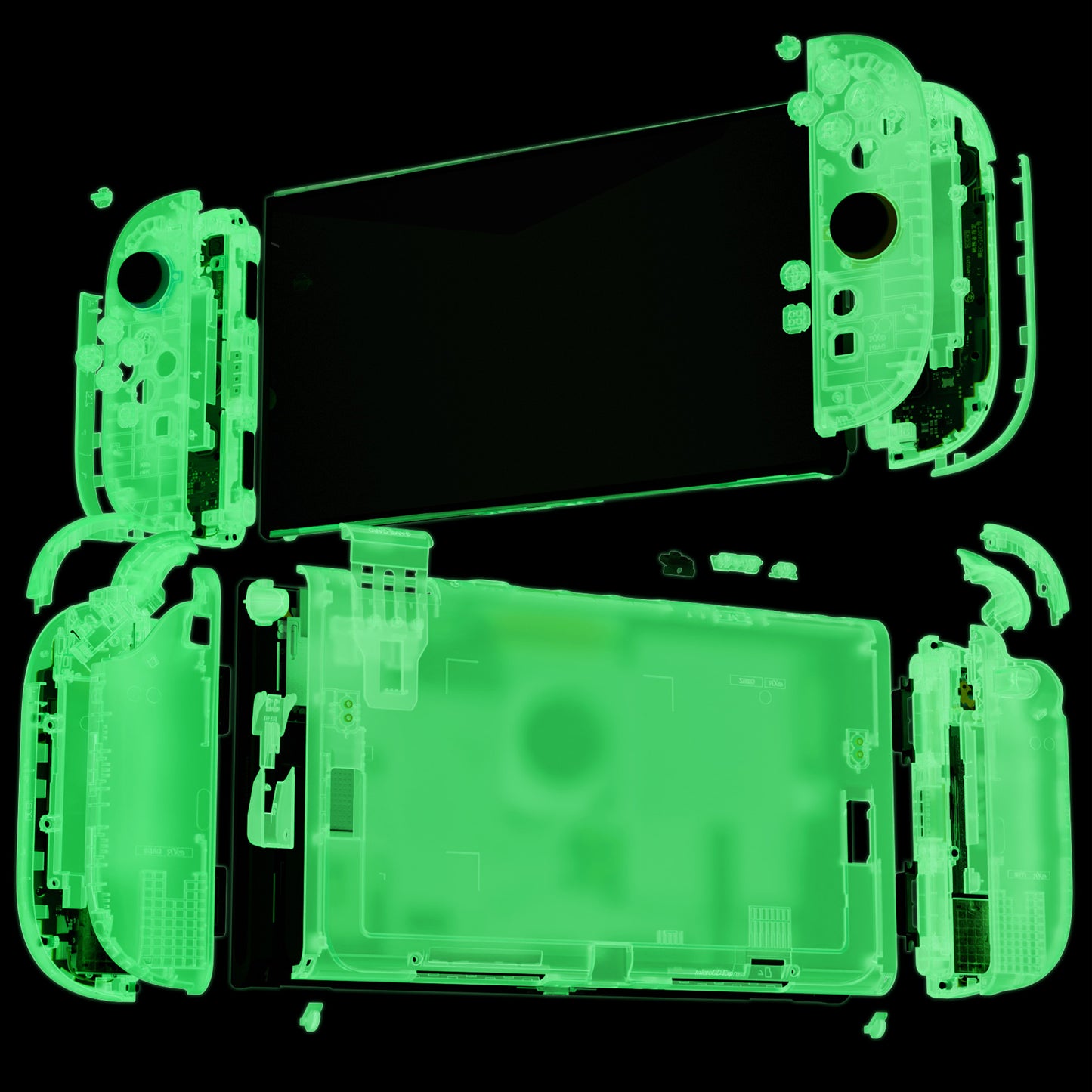 eXtremeRate DIY Replacement Full Set Shells with Buttons for Nintendo Switch 2 - Deluxe Version - Glow in Dark - Green