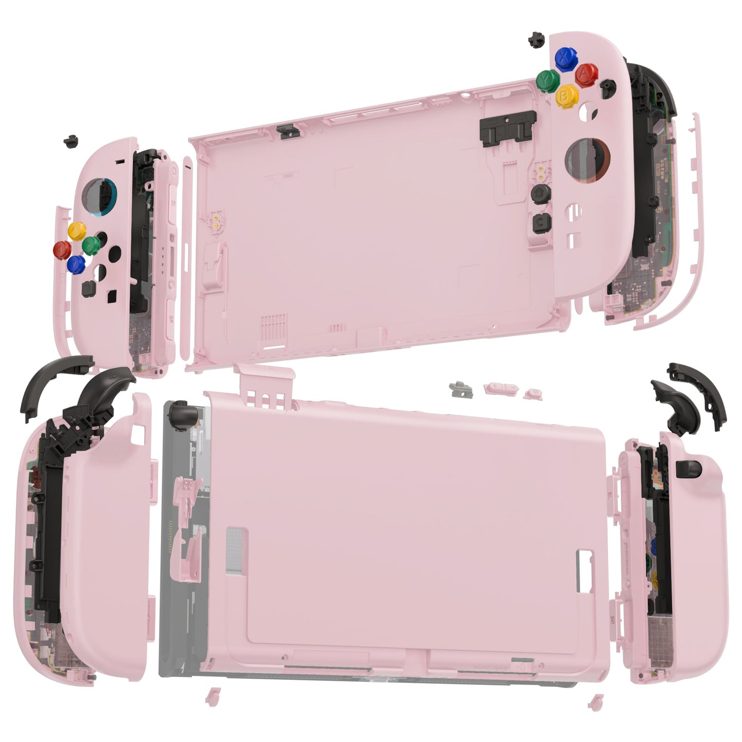 eXtremeRate DIY Replacement Full Set Shells with Buttons for Nintendo Switch 2 - Deluxe Version - Cherry Blossoms Pink