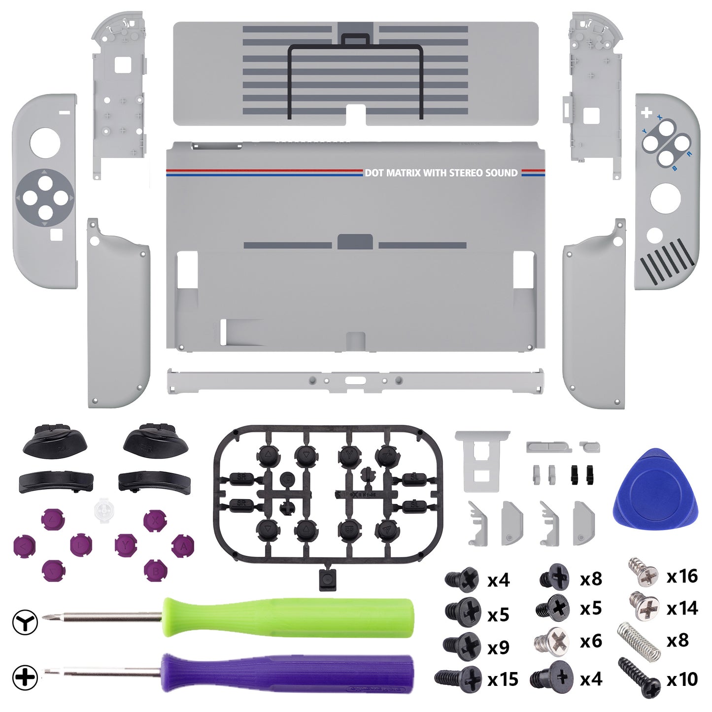 eXtremeRate Custom Replacement Full Set Shell with Buttons for Nintendo Switch OLED - Classic 1989 GB DMG-01