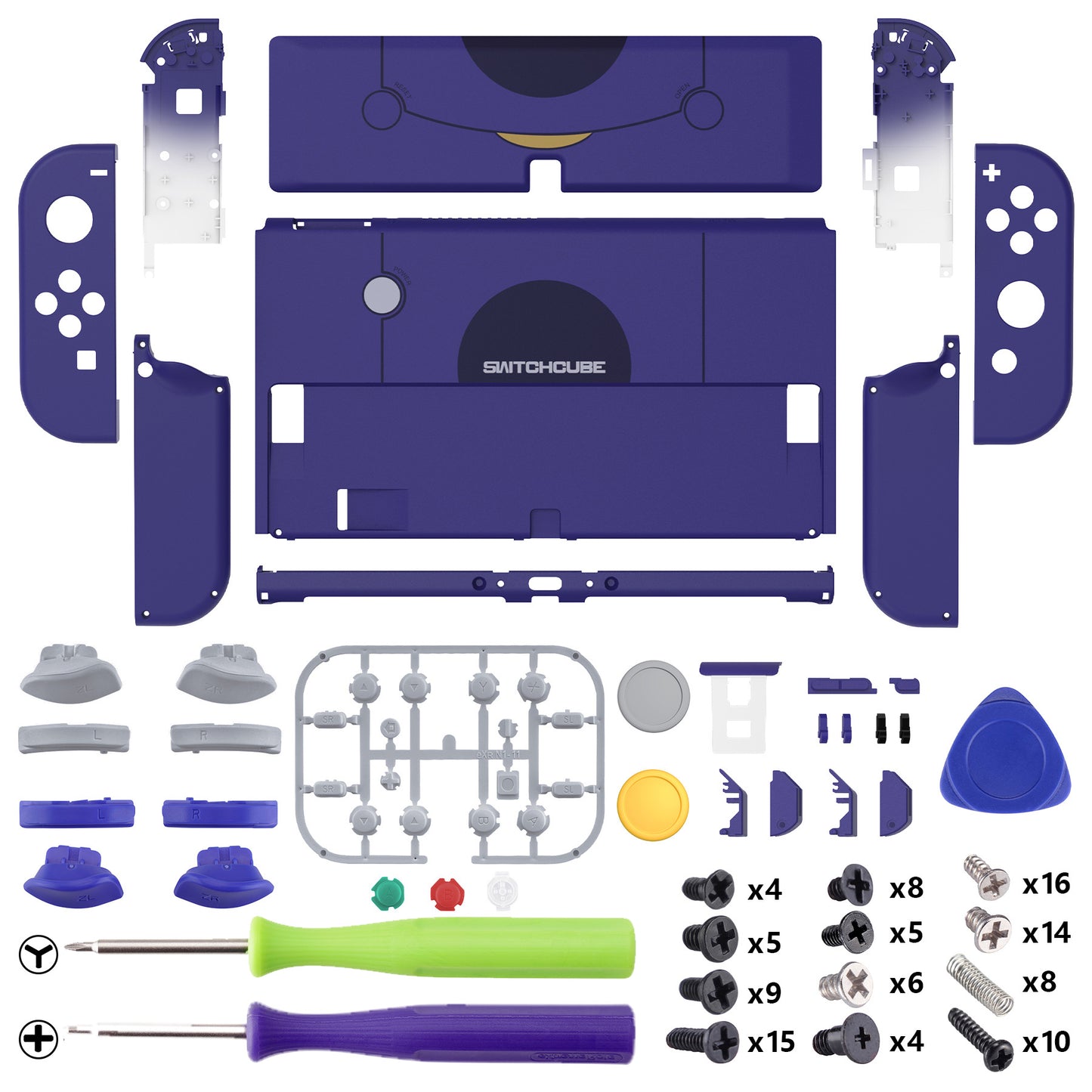eXtremeRate Custom Replacement Full Set Shell with Buttons for Nintendo Switch OLED - Classic SwitchCube Style