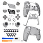 eXtremeRate Replacement Full Set Shells with Buttons Compatible with PS5 Controller BDM-030/040/050/060 - Clear Black