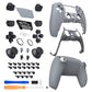 eXtremeRate Replacement Full Set Shells with Buttons Compatible with PS5 Controller BDM-030/040/050 - New Hope Gray