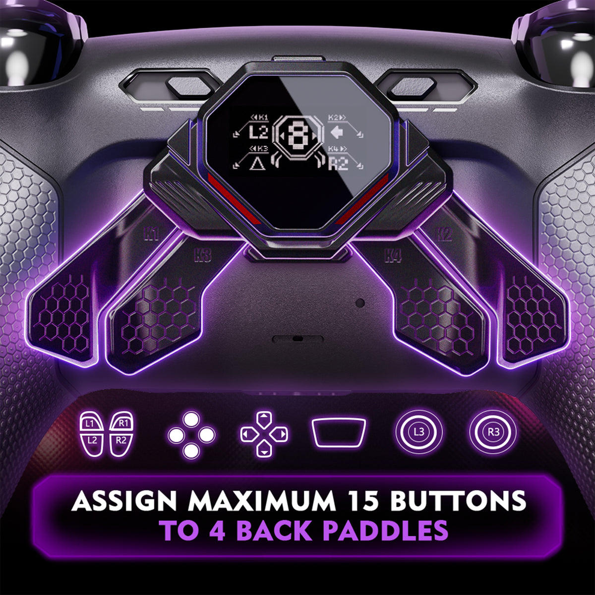 eXtremeRate Real Metal Buttons (RMB) Version SPARK Back Paddles Kit for PS5 Controller BDM-010/020