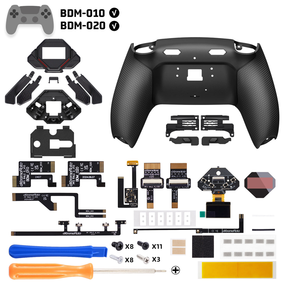 eXtremeRate Real Metal Buttons (RMB) Version SPARK Back Paddles Kit for PS5 Controller BDM-010/020