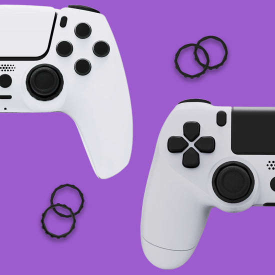 Redesigned Octagonal Gated Sticks Accent Rings for eXtremeRate Luna Shell for PS5 Controller, Replacement Accessory for eXtremeRate Ghost Shell for PS4 Controller - Not for Standard Faceplate - Black eXtremeRate