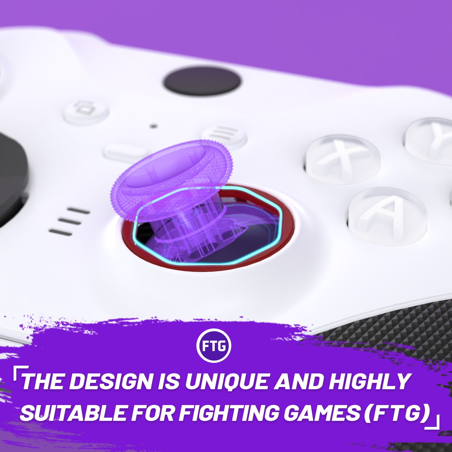 eXtremeRate Redesigned Replacement Octagonal Gated Sticks Accent Rings for Xbox Elite Series 2 Core & Elite Series 2 & Xbox Elite, for eXtremeRate ASR Version Shell for Xbox Series X/S Controller - Carmine Red