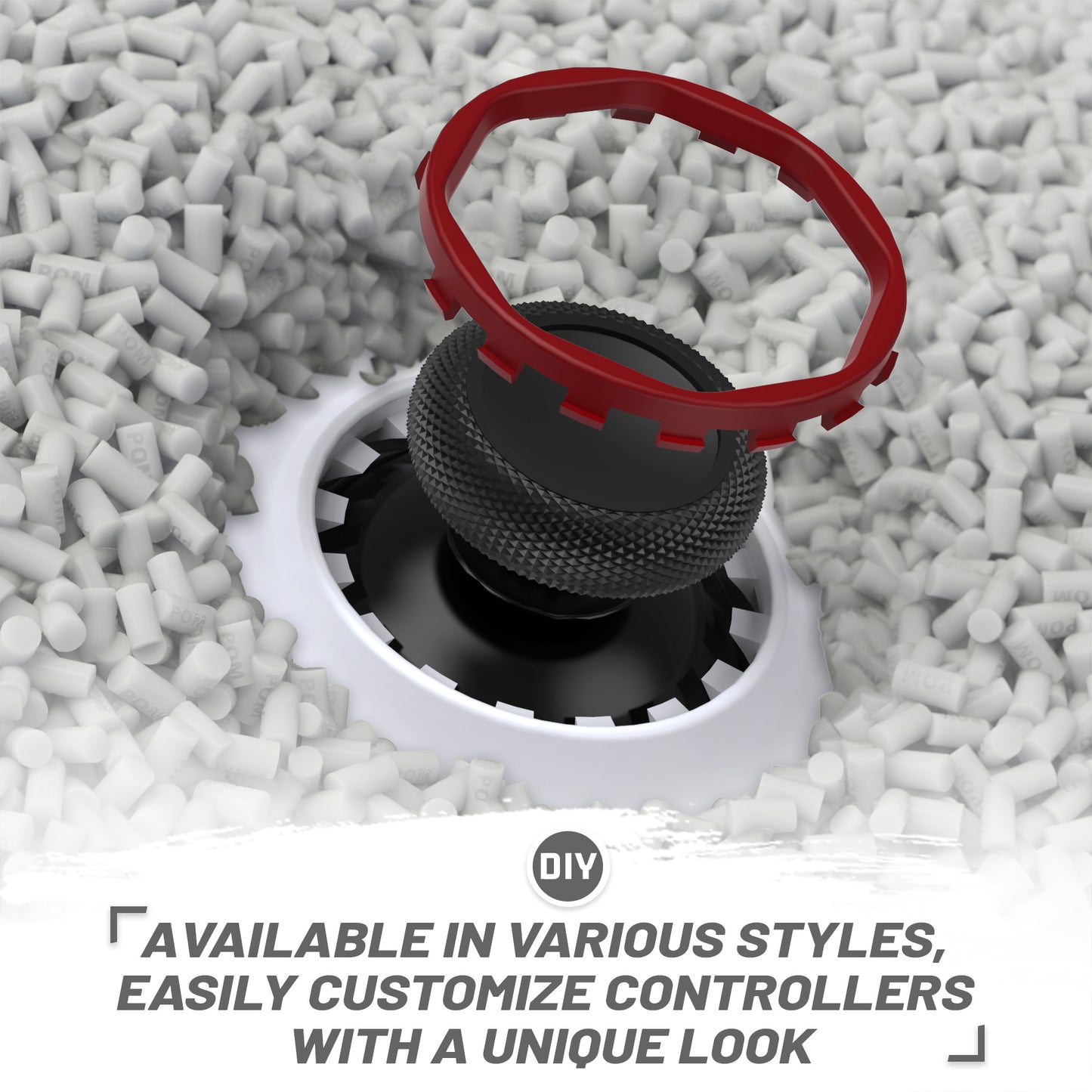 eXtremeRate Redesigned Replacement Octagonal Gated Sticks Accent Rings for Xbox Elite Series 2 Core & Elite Series 2 & Xbox Elite, for eXtremeRate ASR Version Shell for Xbox Series X/S Controller - Carmine Red