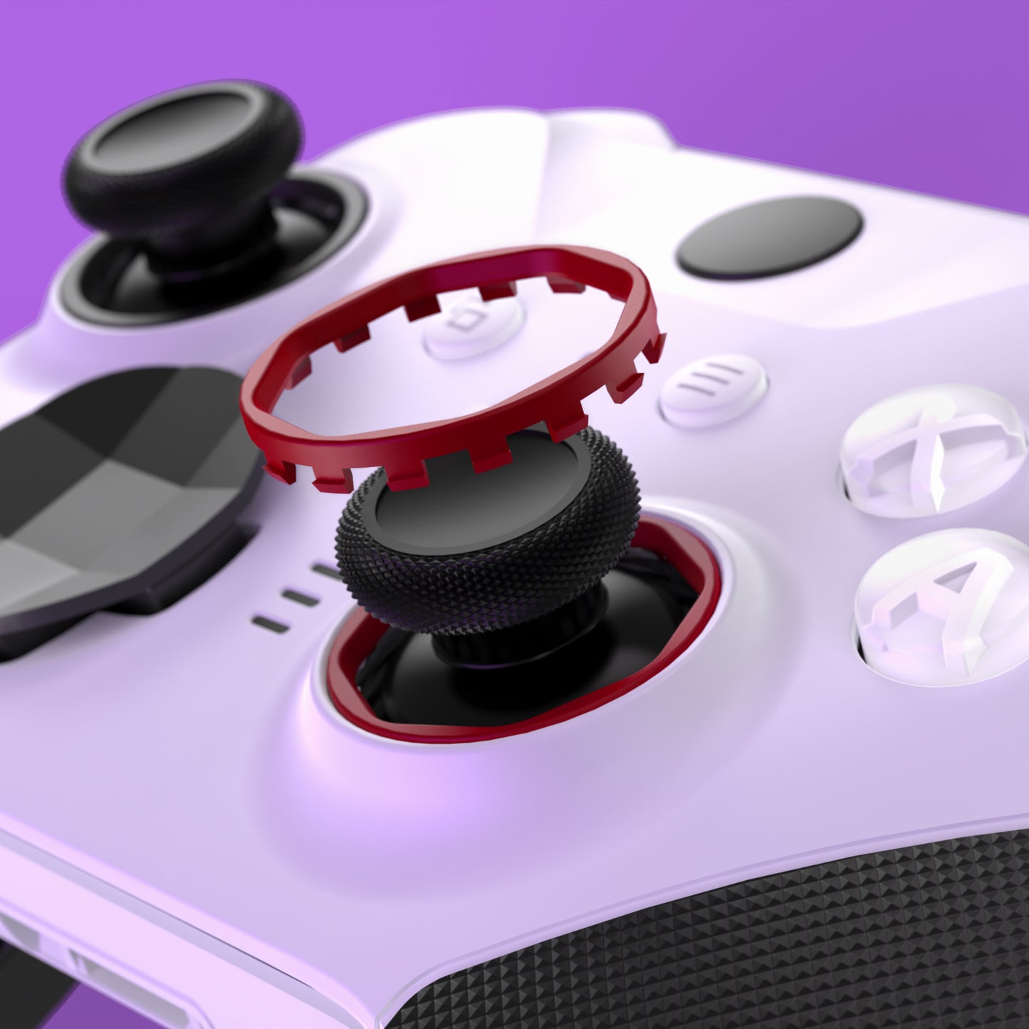 eXtremeRate Redesigned Replacement Octagonal Gated Sticks Accent Rings for Xbox Elite Series 2 Core & Elite Series 2 & Xbox Elite, for eXtremeRate ASR Version Shell for Xbox Series X/S Controller - Carmine Red