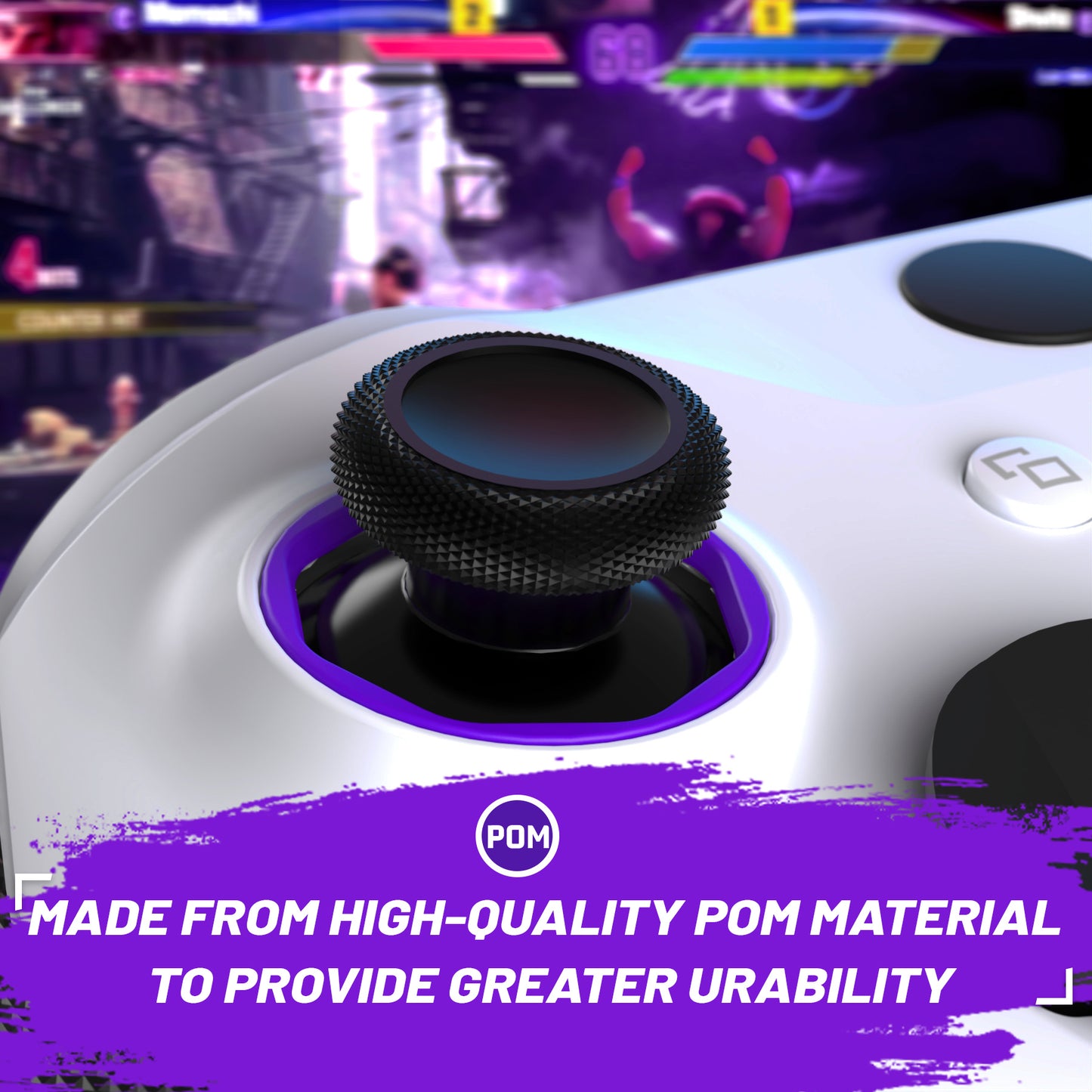 eXtremeRate Redesigned Replacement Octagonal Gated Sticks Accent Rings for Xbox Elite Series 2 Core & Elite Series 2 & Xbox Elite, for eXtremeRate ASR Version Shell for Xbox Series X/S Controller - Purple