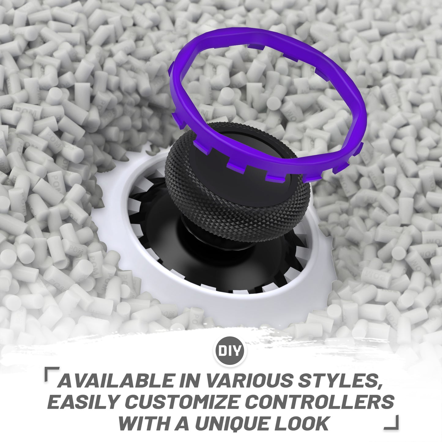 eXtremeRate Redesigned Replacement Octagonal Gated Sticks Accent Rings for Xbox Elite Series 2 Core & Elite Series 2 & Xbox Elite, for eXtremeRate ASR Version Shell for Xbox Series X/S Controller - Purple