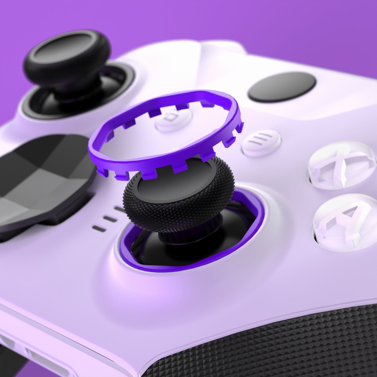 eXtremeRate Redesigned Replacement Octagonal Gated Sticks Accent Rings for Xbox Elite Series 2 Core & Elite Series 2 & Xbox Elite, for eXtremeRate ASR Version Shell for Xbox Series X/S Controller - Purple