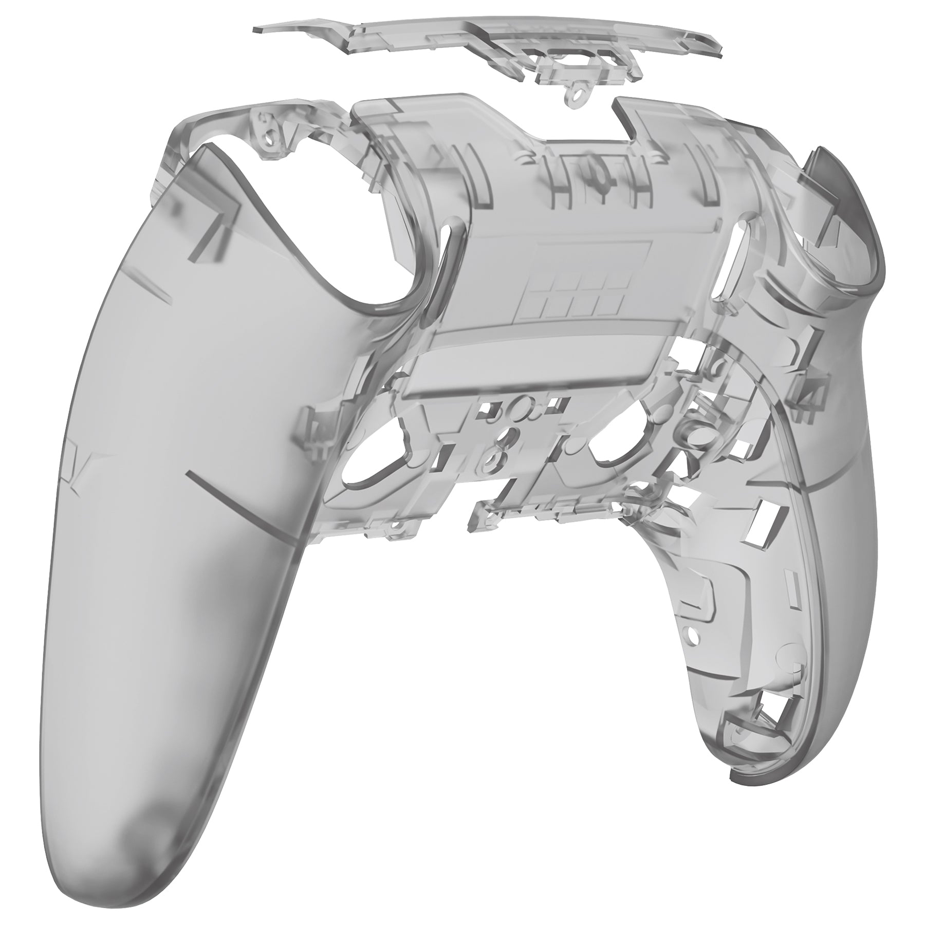 eXtremeRate Clear Black Custom Back Housing Bottom Shell