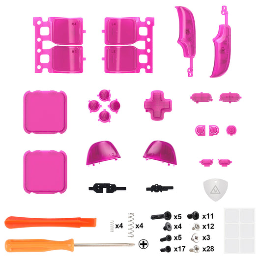 Replacement Full Set Buttons for Steam Deck Console - Clear Candy Pink eXtremeRate