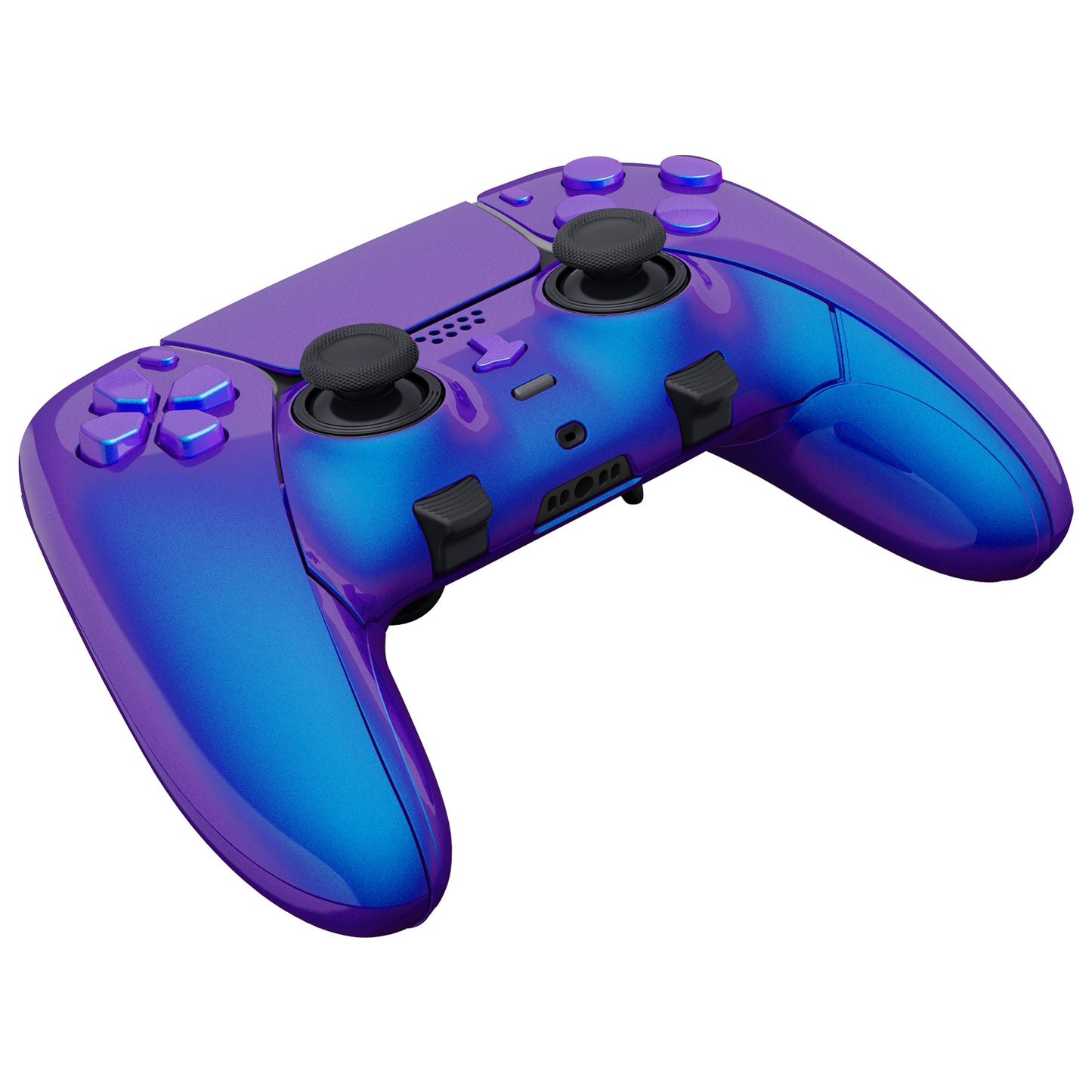 Replacement Full Set Shells with Buttons Compatible with PS5 Edge Controller - Chameleon Purple Blue eXtremeRate