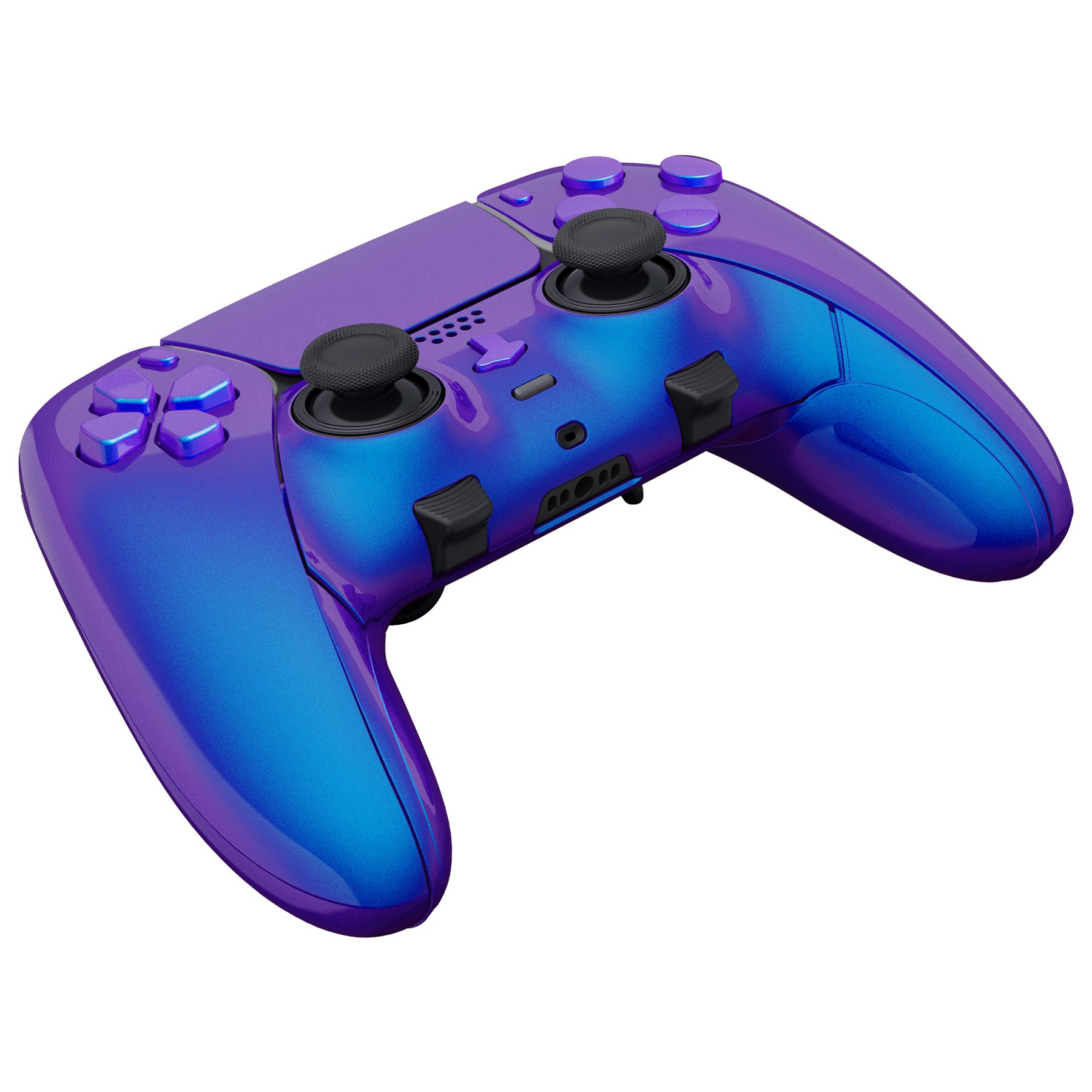 Replacement Full Set Shells with Buttons Compatible with PS5 Edge Controller - Chameleon Purple Blue eXtremeRate