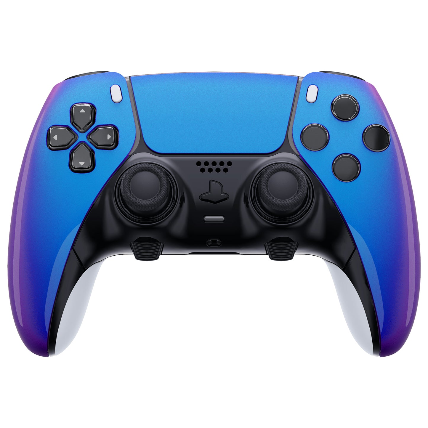 Replacement Left Right Front Housing Shell with Touchpad Compatible with PS5 Edge Controller - Chameleon Purple Blue eXtremeRate