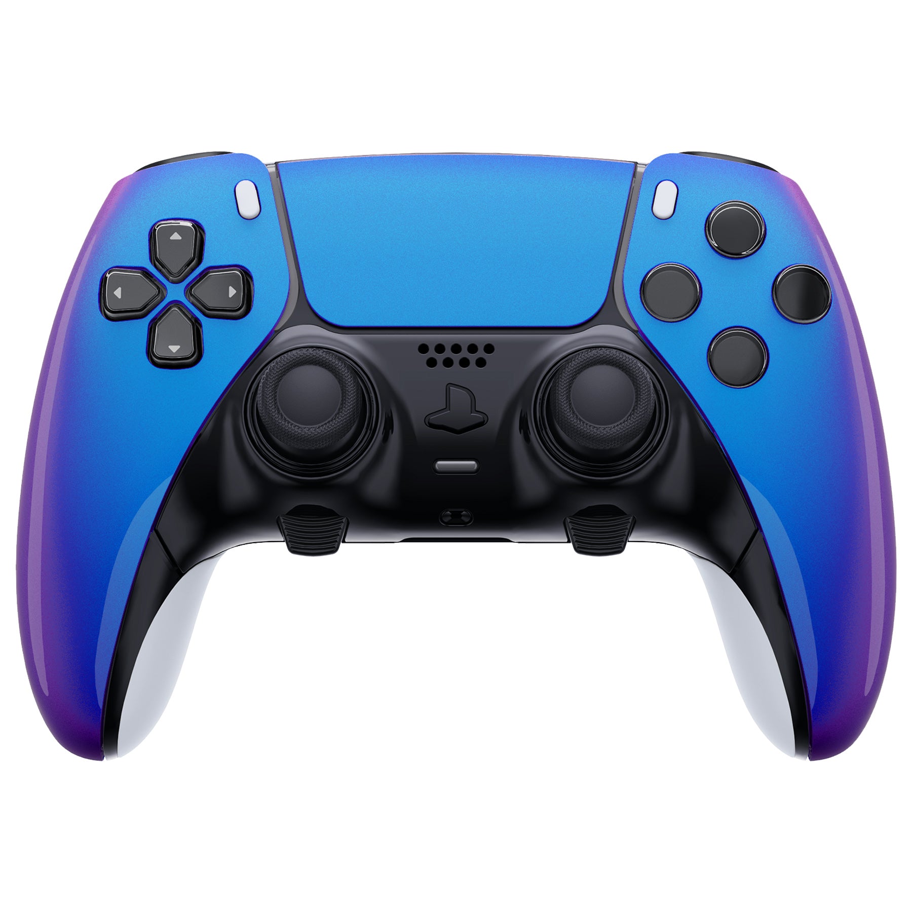 Replacement Left Right Front Housing Shell with Touchpad Compatible with PS5 Edge Controller - Chameleon Purple Blue eXtremeRate