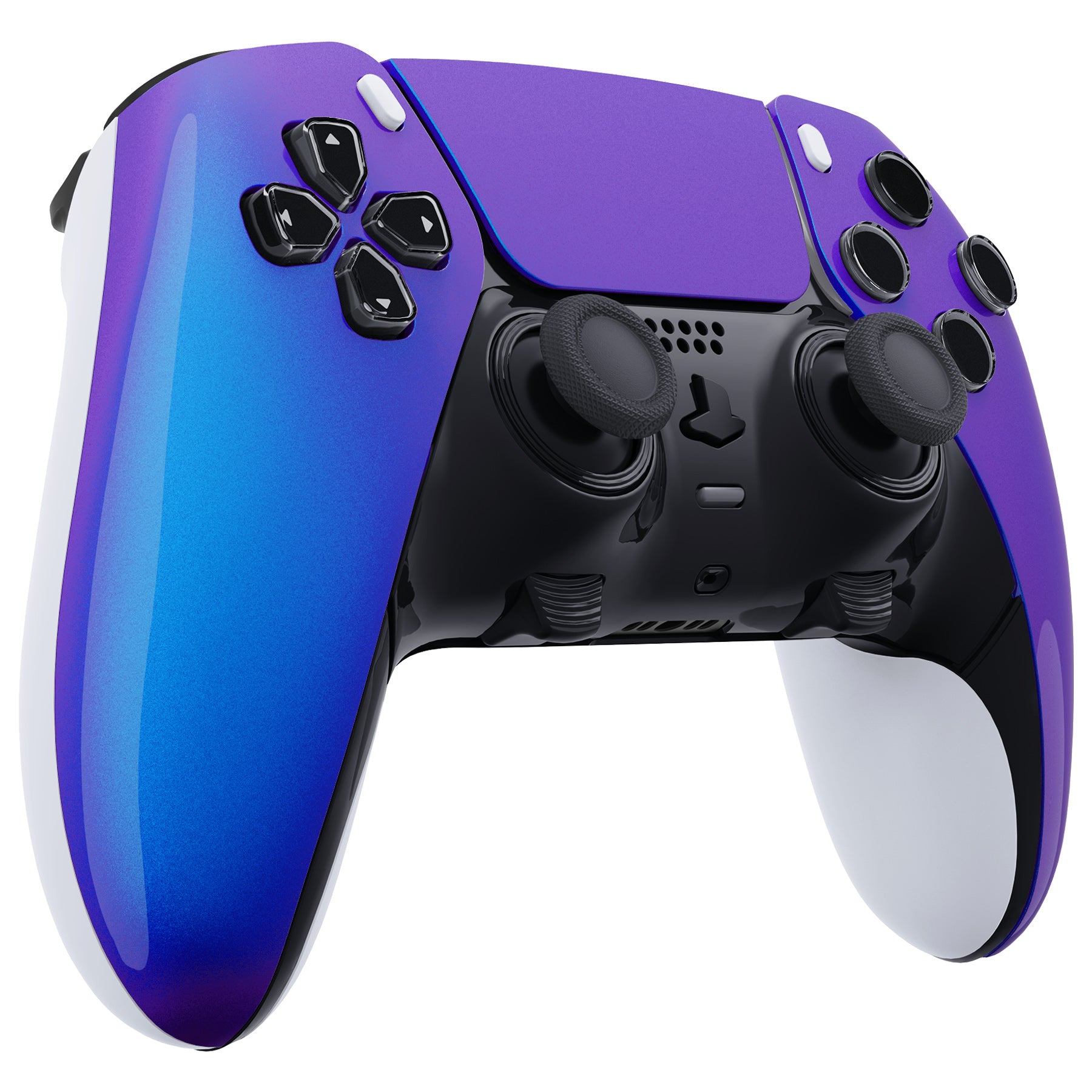 Replacement Left Right Front Housing Shell with Touchpad Compatible with PS5 Edge Controller - Chameleon Purple Blue eXtremeRate