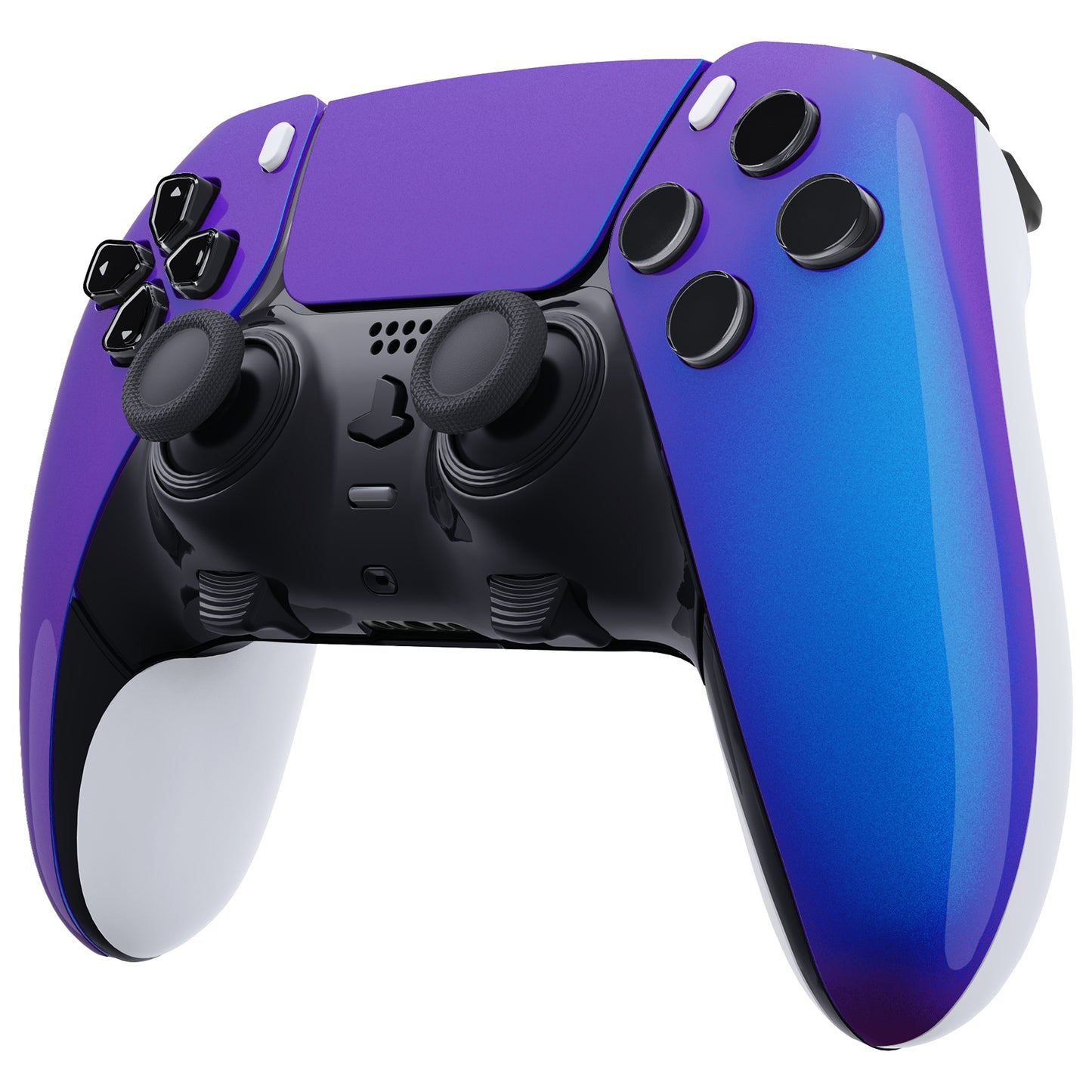 Replacement Left Right Front Housing Shell with Touchpad Compatible with PS5 Edge Controller - Chameleon Purple Blue eXtremeRate