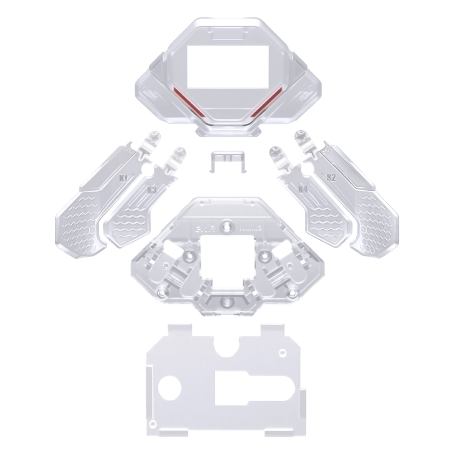 eXtremeRate Replacement K1 K2 K3 K4 Back Paddles for eXtremeRate SPARK Back Paddles Kit, Compatible with PS5 Controller - Clear