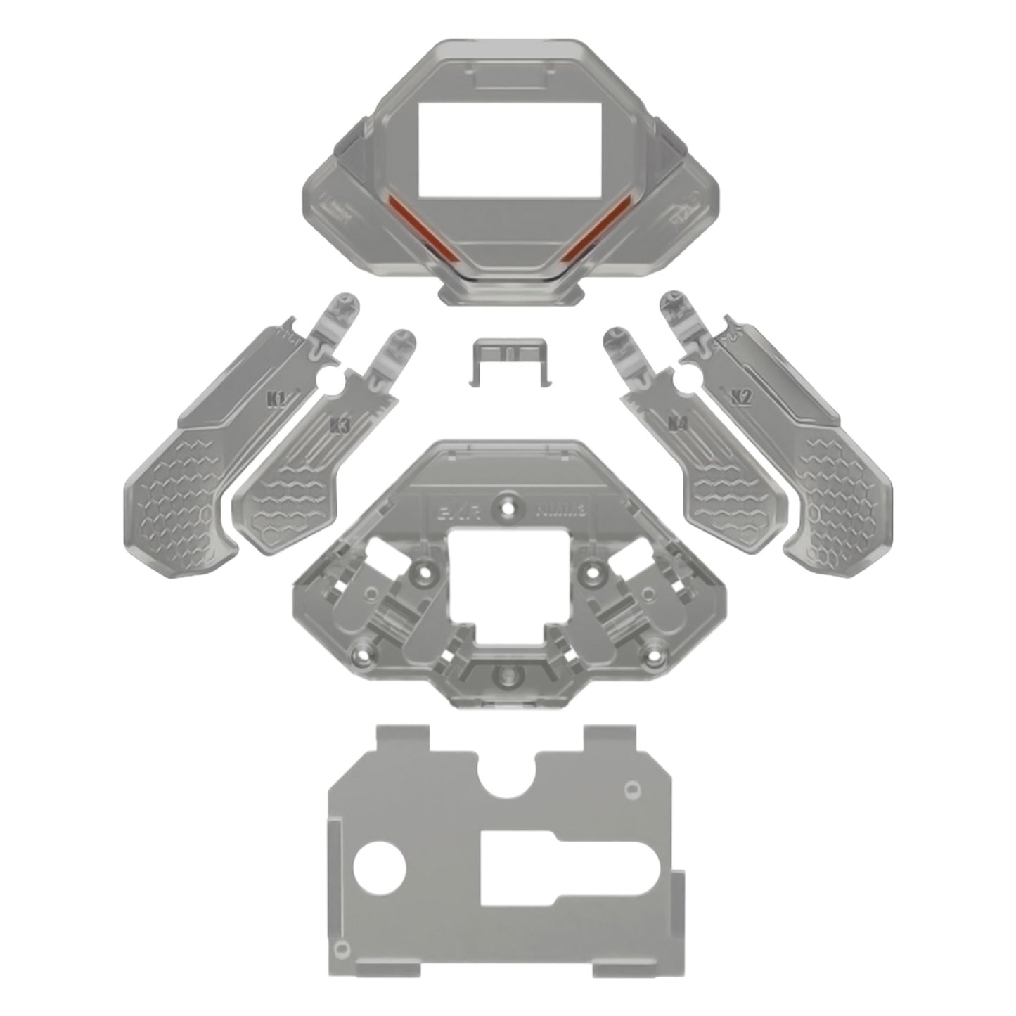 eXtremeRate Replacement K1 K2 K3 K4 Back Paddles for eXtremeRate SPARK Back Paddles Kit, Compatible with PS5 Controller - Clear Slate Black