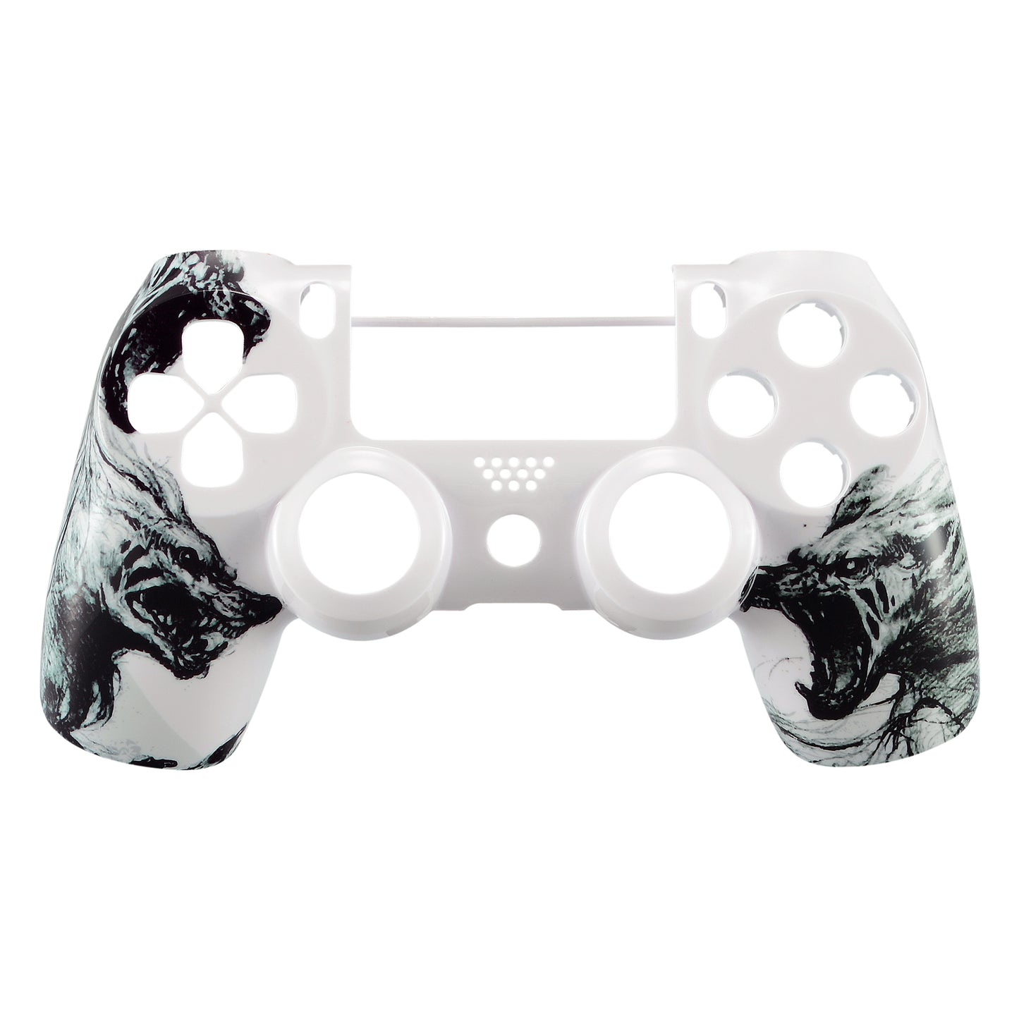 eXtremeRate Replacement Front Housing Shell for PS4 Slim Pro Controller Controller (CUH-ZCT2 JDM-040/050/055) - Wolf Soul