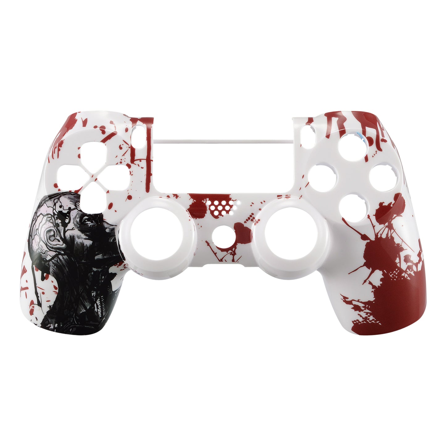 eXtremeRate Replacement Front Housing Shell for PS4 Slim Pro Controller Controller (CUH-ZCT2 JDM-040/050/055) - Zombie Blood