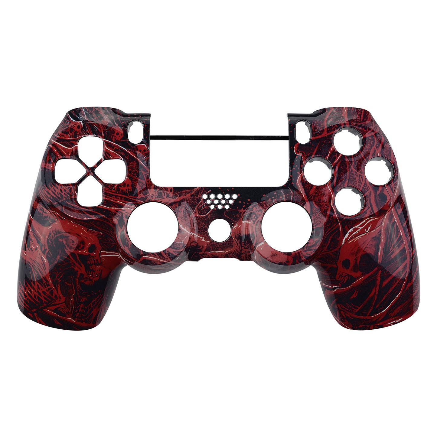 eXtremeRate Replacement Front Housing Shell for PS4 Slim Pro Controller Controller (CUH-ZCT2 JDM-040/050/055) - Blood Purgatory