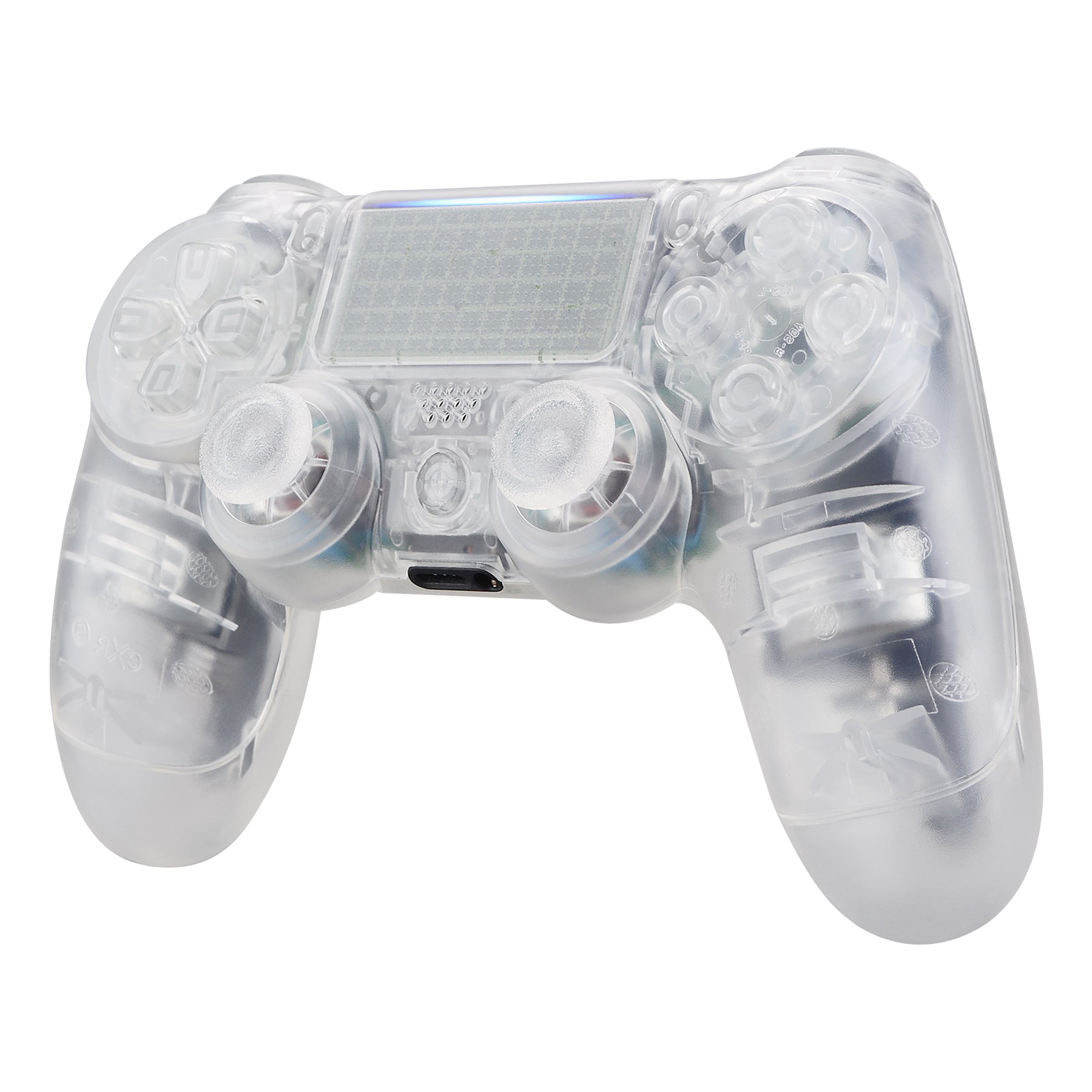 eXtremeRate Replacement Full Set Shell with Buttons for PS4 Slim Pro Controller Controller (CUH-ZCT2 JDM-040/050/055) Clear