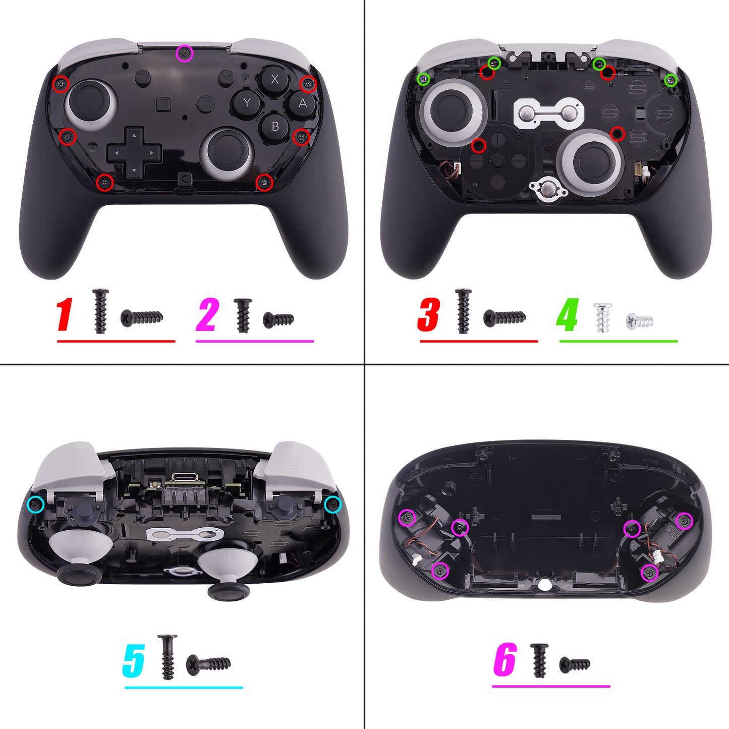 eXtremeRate DIY Replacement Full Set Shells with Buttons for Nintendo Switch 2 Pro Controller - Classic SNES Style