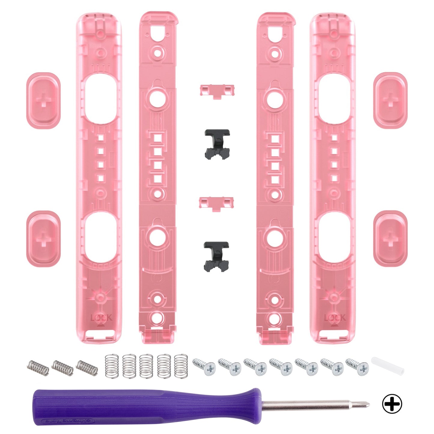 eXtremeRate 2 Pack Custom Replacement shell for Joycon Strap of NS Switch - Cherry Pink