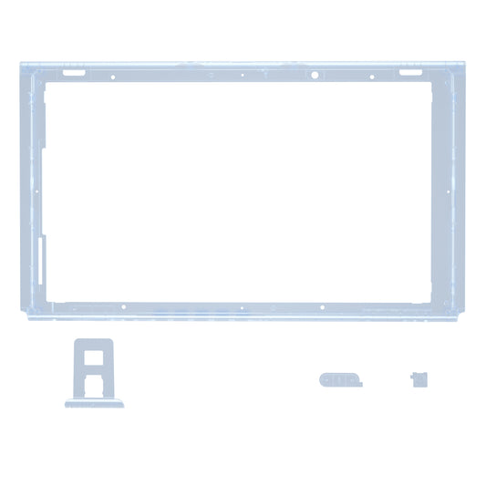 eXtremeRate DIY Replacement Housing Shell Front Frame with Volume Up Down Power Buttons for NS Switch Console - Clear Glacier Blue