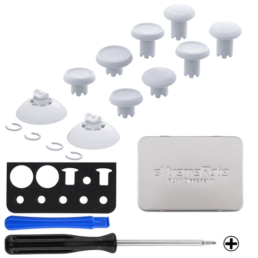 eXtremeRate ThumbsGear V3 Interchangeable Thumbsticks for Xbox Core Controller & Xbox One S/X/Elite Controller & Nintendo Switch Pro Controller - Original White