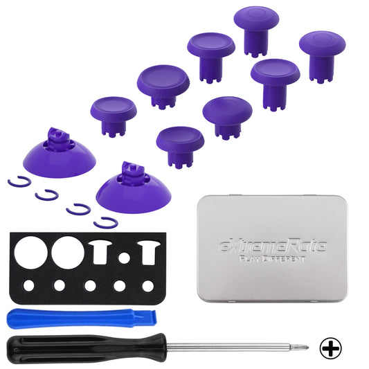 eXtremeRate ThumbsGear V3 Interchangeable Thumbsticks for Xbox Core Controller & Xbox One S/X/Elite Controller & Nintendo Switch Pro Controller - Purple