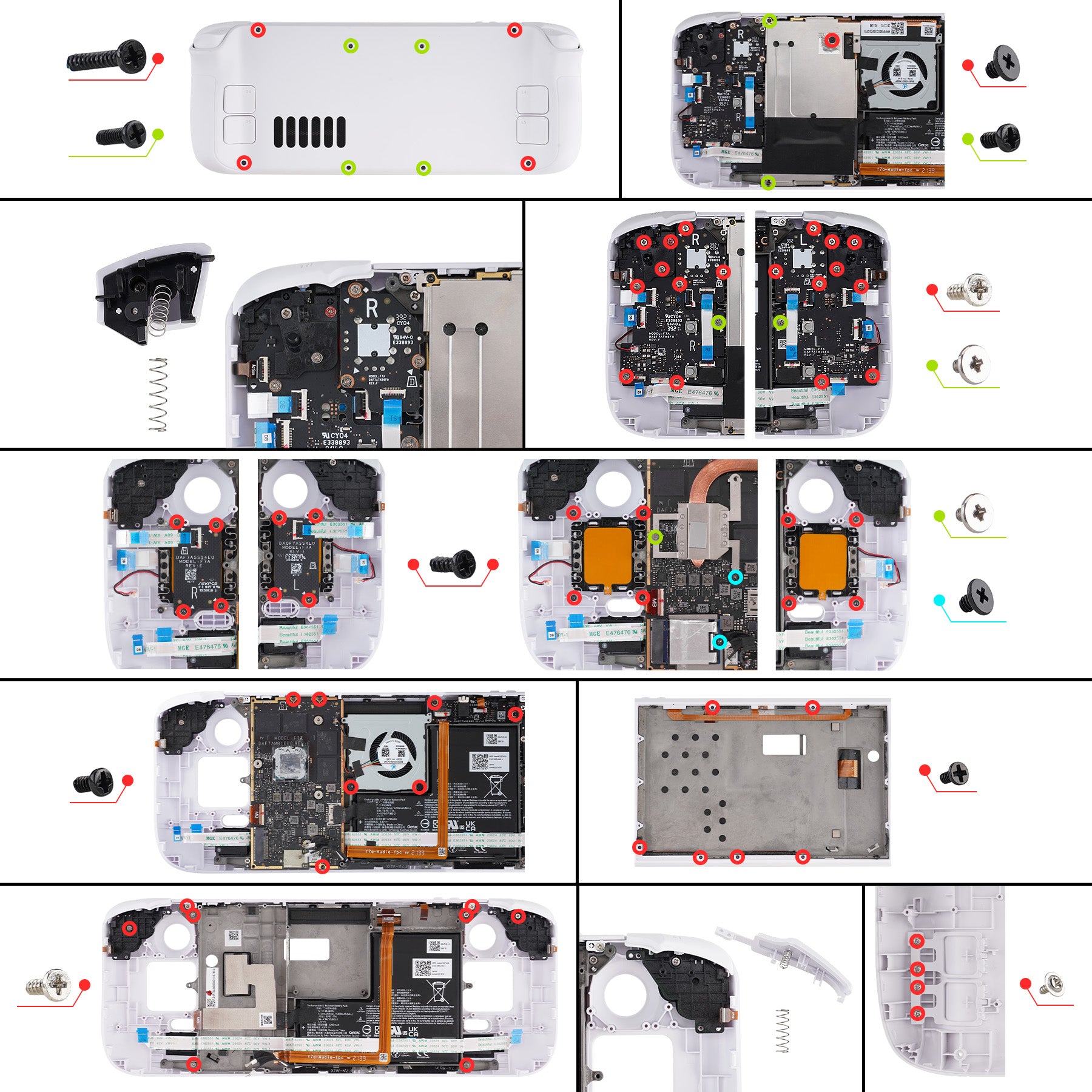 eXtremeRate White Custom Faceplate Back Plate Shell for Steam Deck