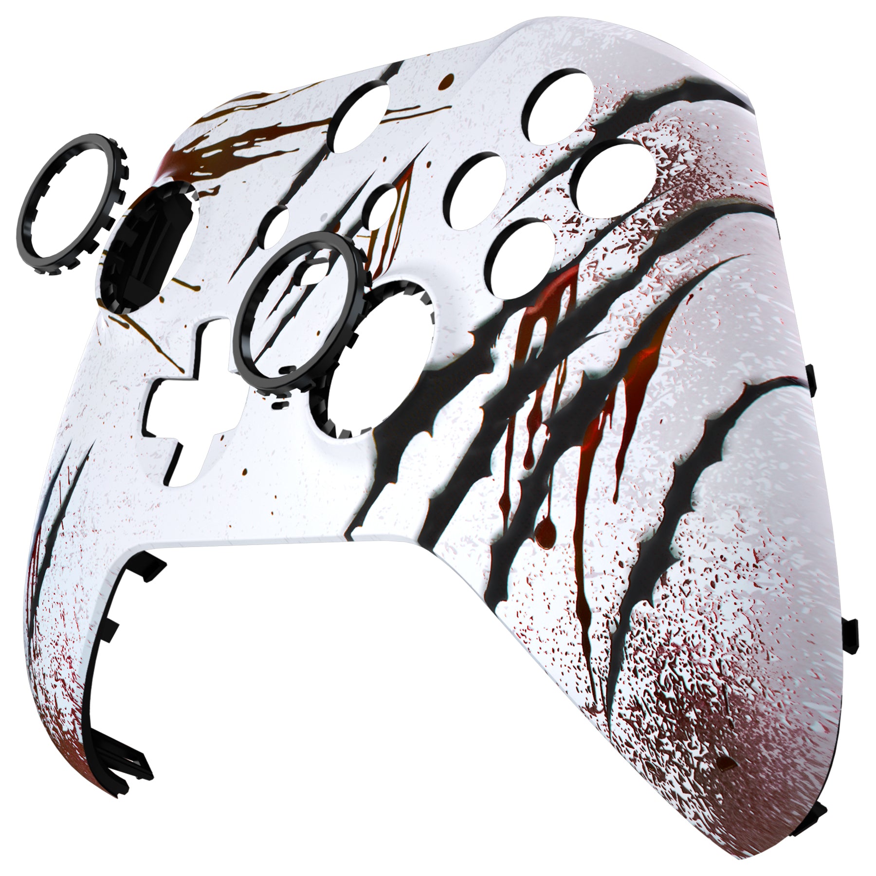 eXtremeRate Retail Wild Attack Faceplate Cover, Soft Touch Front Housing Shell Case Replacement Kit for Xbox One Elite Series 2 Controller Model 1797 - Thumbstick Accent Rings Included - ELT148