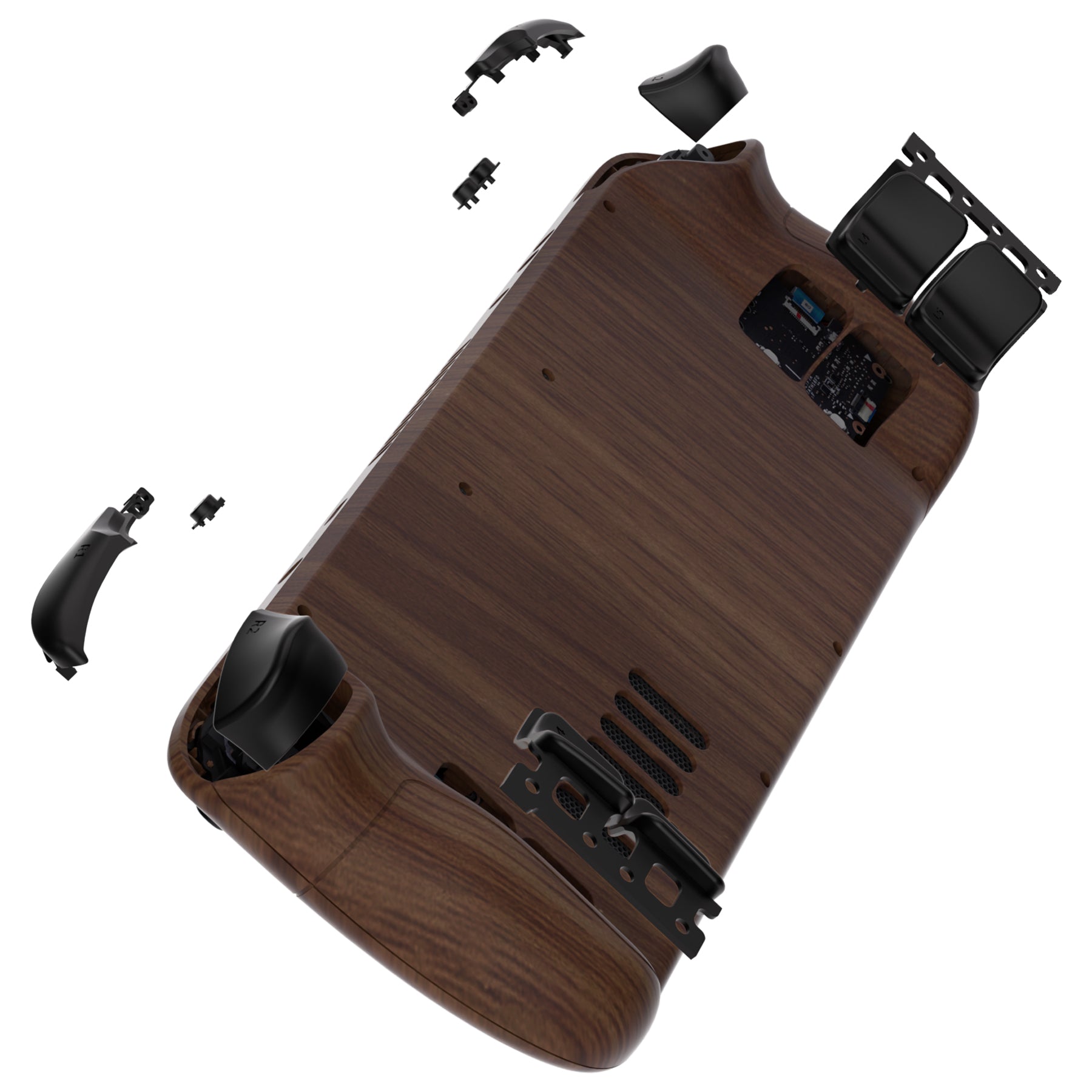 EXtremeRate Wood Grain Full Shell & Button Set For Steam Deck LCD - DIY Replacement Housing Case