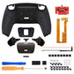 eXtremeRate Black Real Metal Buttons (RMB) Version RISE Remap Kit for PS5 Controller BDM-030/040 - Rubberized Black eXtremeRate
