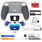 eXtremeRate Rainbow Aura Blue & Purple Real Metal Buttons (RMB) Version RISE 2.0 Remap Kit for PS5 Controller BDM-010/020 - Rubberized New Hope Gray & Classic Gray eXtremeRate