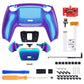 eXtremeRate Rainbow Aura Blue & Purple Real Metal Buttons (RMB) Version RISE V3 Remap Kit for PS5 Controller BDM-030/040/050 - Chameleon Purple Blue