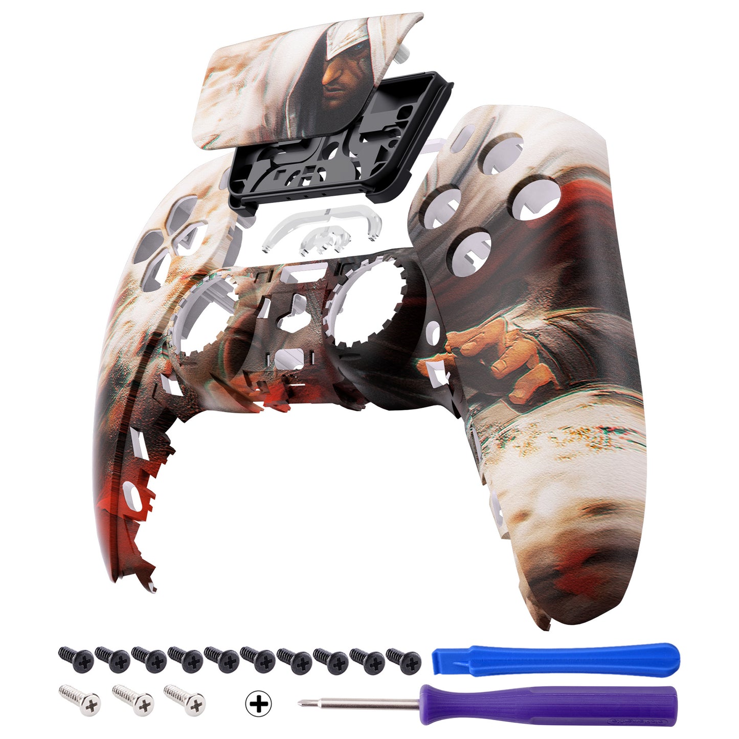 eXtremeRate Replacement Front Housing Shell with Touchpad Compatible with PS5 Controller BDM-010/020/030/040/050 - Assassin
