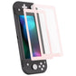 eXtremeRate 2 Pack Anti-Scratch Transparent HD Tempered Glass Screen Protector for Nintendo Switch Lite - Cherry Blossoms Pink Border