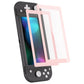 eXtremeRate 2 Pack Anti-Scratch Transparent HD Tempered Glass Screen Protector for Nintendo Switch Lite - Peach Blossoms Pink Border