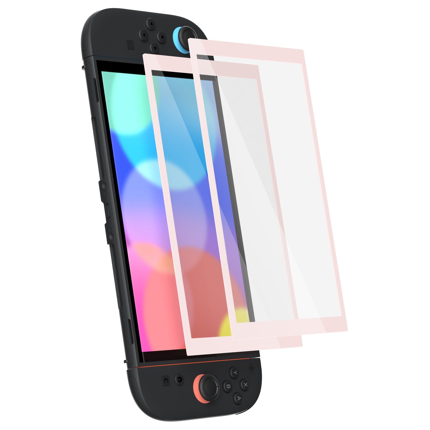eXtremeRate 2 Pack Tempered Glass Screen Protector for Nintendo Switch 2 - Cherry Blossoms Pink Border