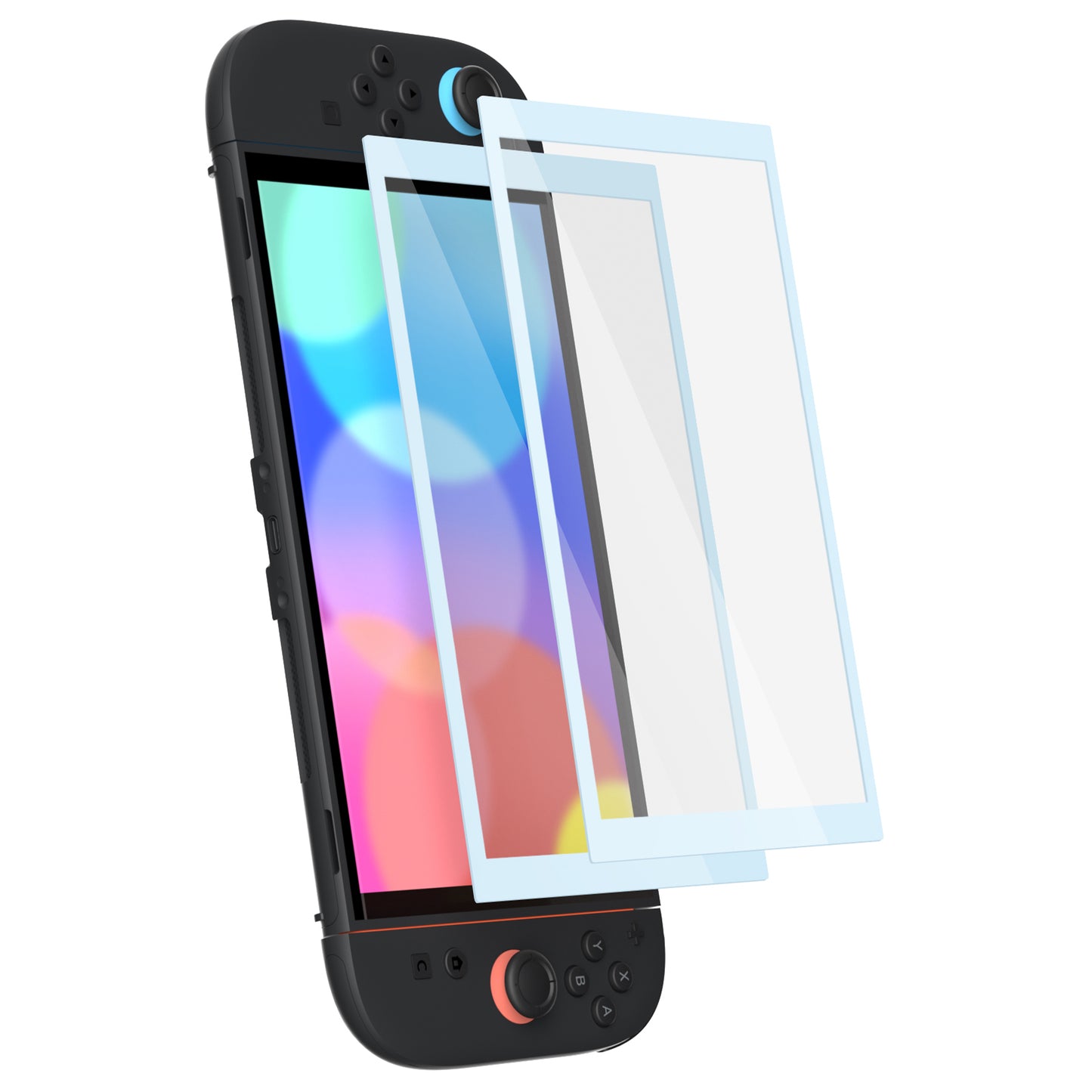 eXtremeRate 2 Pack Tempered Glass Screen Protector for Nintendo Switch 2 - Heaven Blue Border