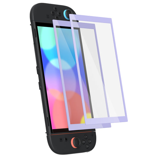 eXtremeRate 2 Pack Tempered Glass Screen Protector for Nintendo Switch 2 - Light Violet Border