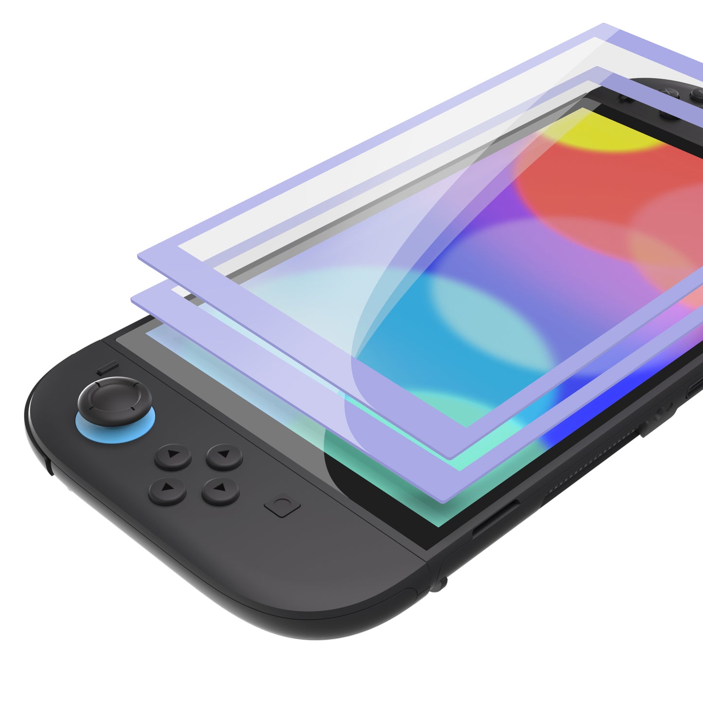 eXtremeRate 2 Pack Tempered Glass Screen Protector for Nintendo Switch 2 - Light Violet Border