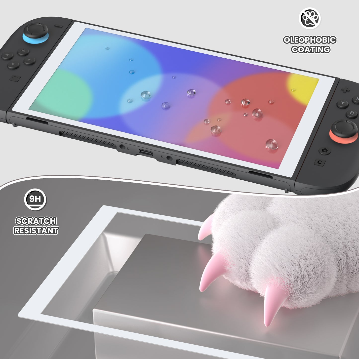 eXtremeRate 2 Pack Tempered Glass Screen Protector for Nintendo Switch 2 - White Border