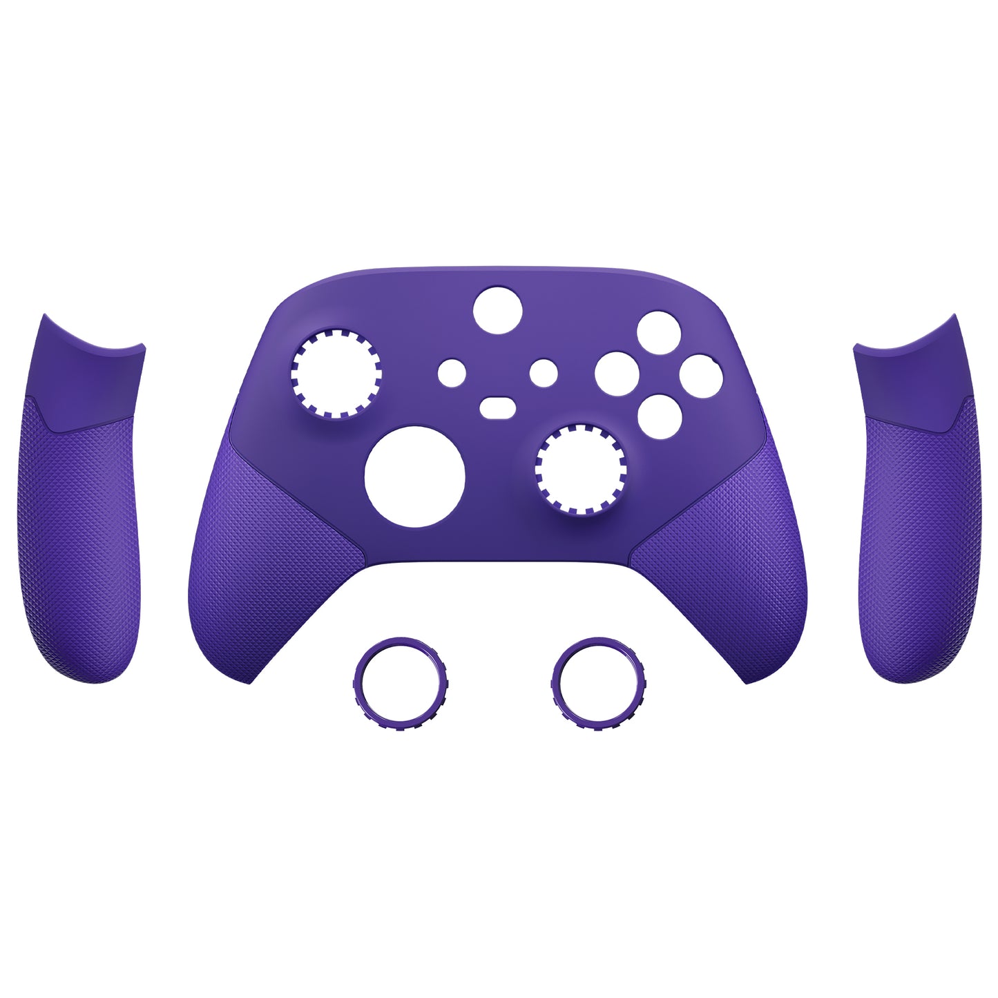 eXtremeRate ASR Version Performance Rubberized Side Rails Front Housing Shells with Accent Rings for Xbox Series X & S Controller - Rubberized Purple eXtremeRate