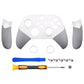 eXtremeRate ASR Version Performance Rubberized Side Rails Front Housing Shells with Accent Rings for Xbox Series X & S Controller - Rubberized White & Gray eXtremeRate